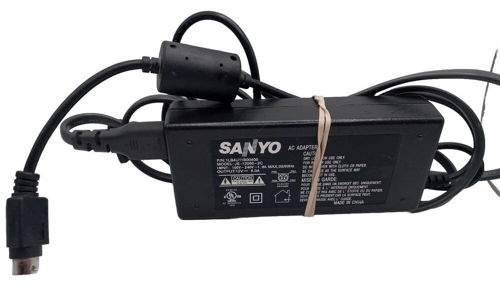 Genuine Sanyo (JS-12050-2C) 12V 5.0A AC Adapter Power Supply works great